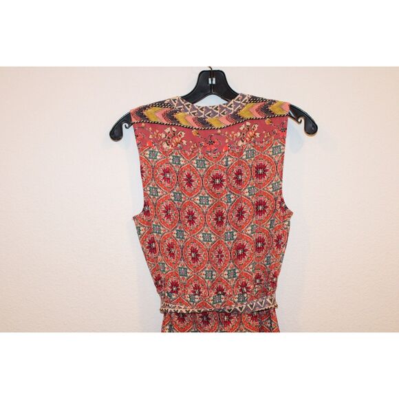 Anthropologie Kachel silk button front boho maxi dress size 2 - Picture 6 of 10